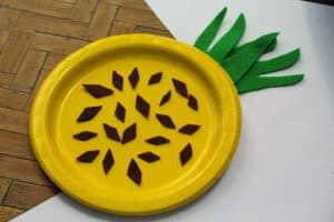 Easy Paper Plate Pineapple Craft for Kids