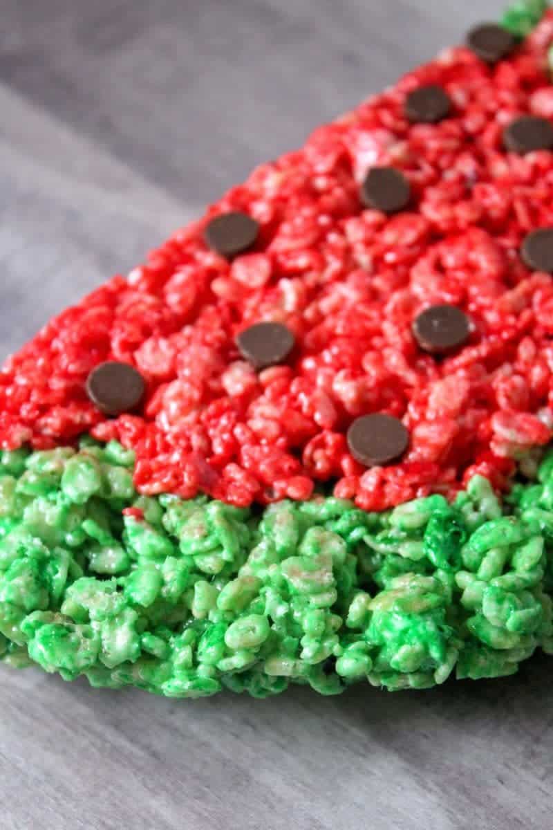 Watermelon Rice Krispies Treats are a fun and easy to make no-bake kids treat perfect for all your summer BBQs and birthday parties.