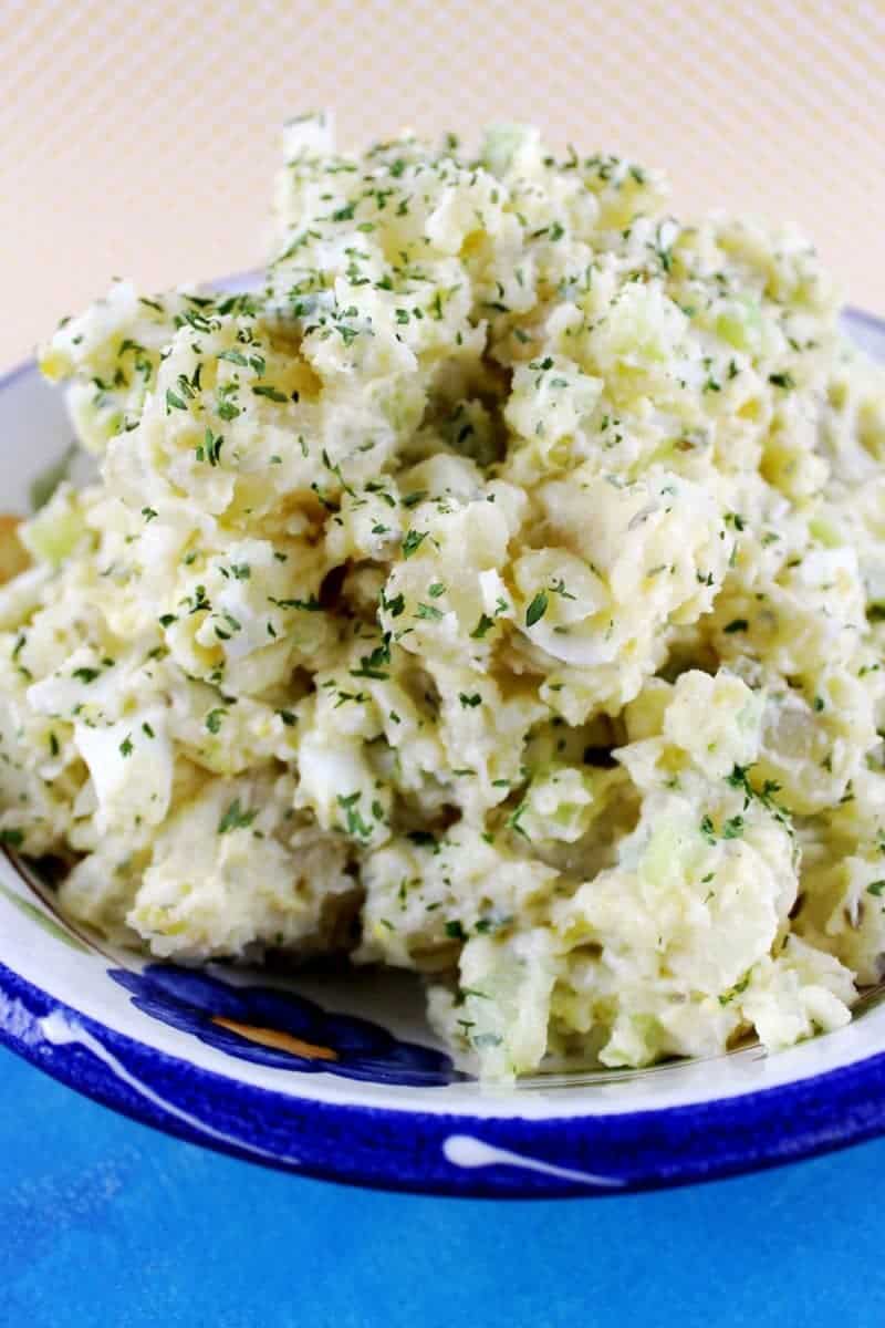 Creamy, old fashioned potato salad is the perfect side dish to serve at potlucks and summer barbecues.