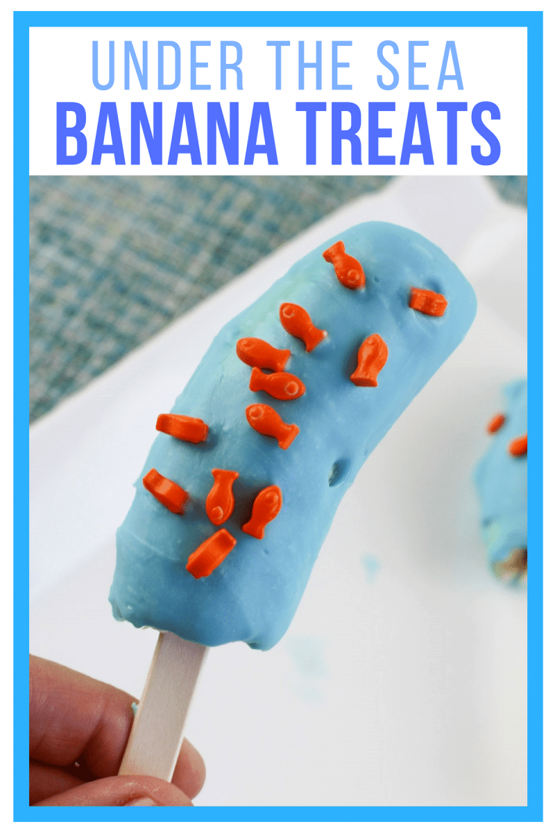 Under the sea banana treats are a fun and easy-to-make kids treat, perfect for under the sea or ocean themed parties. 