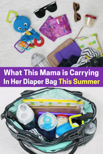 Instead of lugging my diaper bag and my handbag around this summer, I decided to combine the two. And today I am sharing a little peek at what's inside.