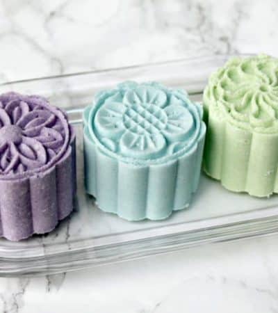 Learn how to make homemade bath bombs easily using a moon cake press. The finished products are beautiful and would make lovely gifts.