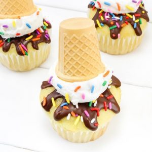 Melting Ice Cream Cone Cupcakes