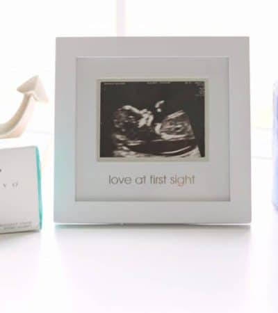 Love at first sight sonogram frame and Evivo infant probiotic