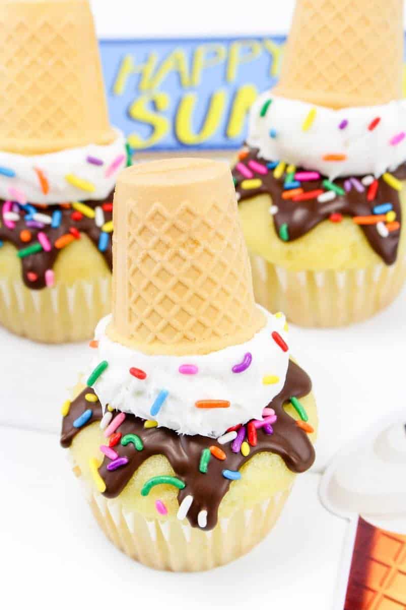 Melting Ice Cream Cone Cupcakes Recipe