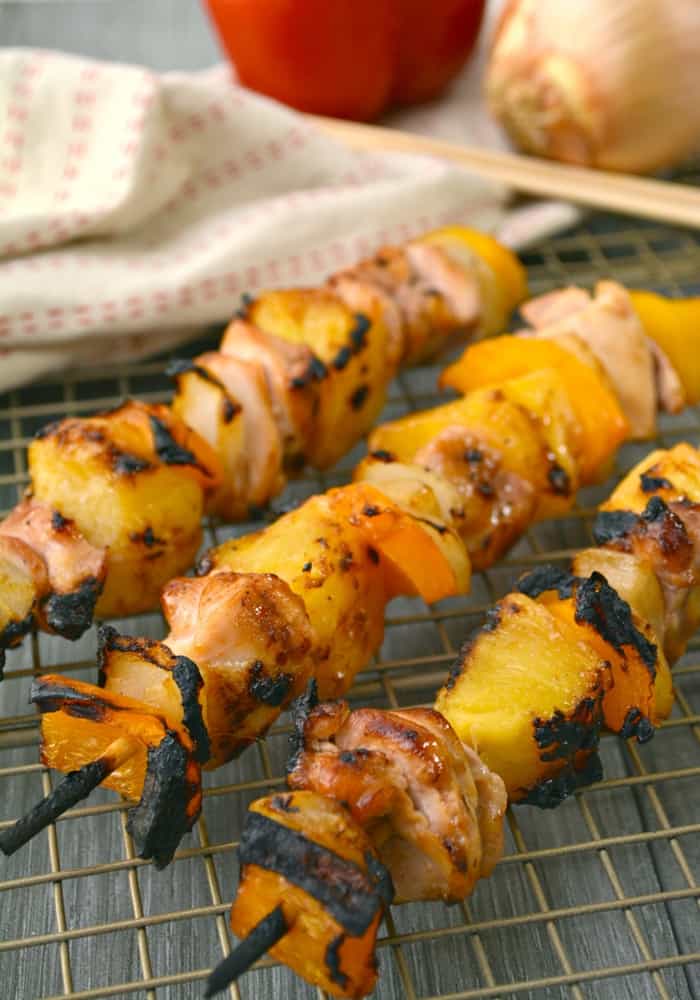 Easy Grilled Pineapple Chicken Skewers with Polynesian Glaze