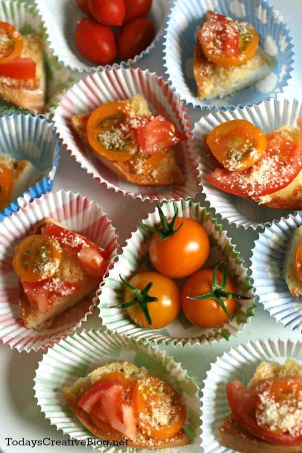 tomato parmesan bagel bites