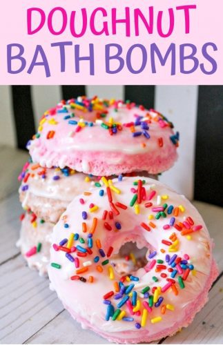 Colorful doughnut bath bombs make a fun DIY gift idea, perfect for an at-home spa day for the donut-lover in your life!