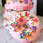 Colorful doughnut bath bombs are a fun DIY gift idea, perfect for a relaxing at-home spa day for the donut-lover in your life!