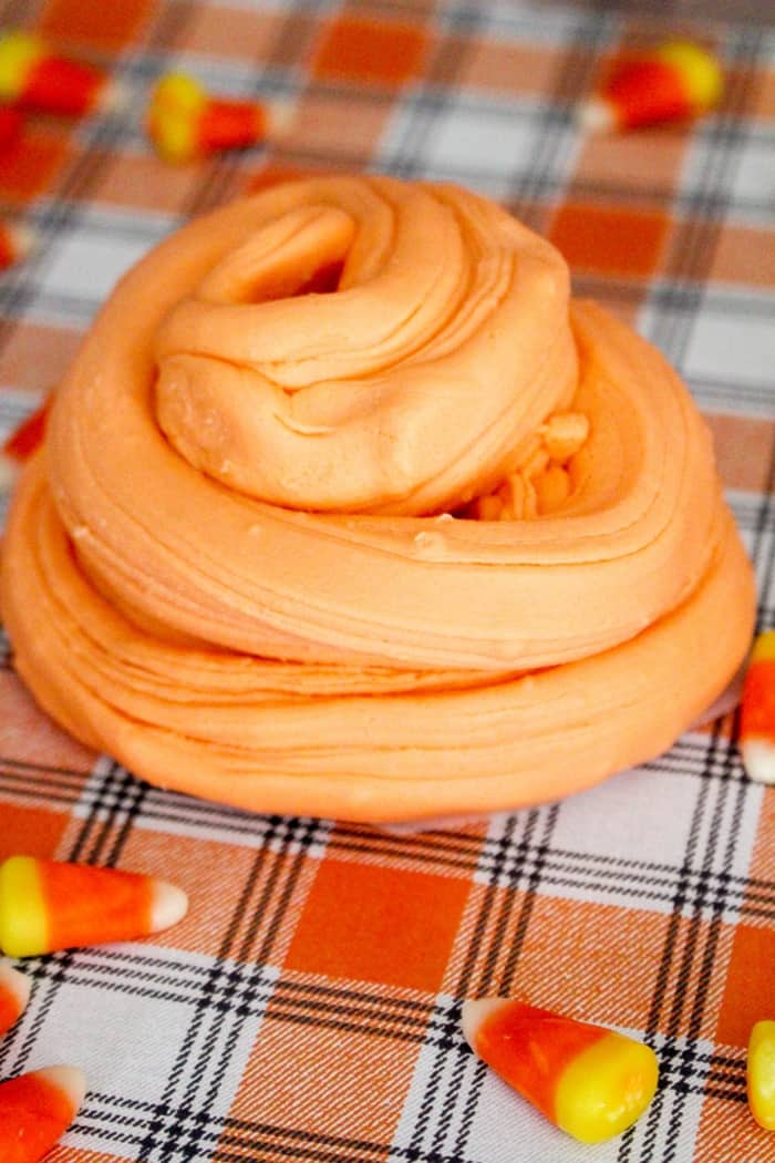 Celebrate Halloween with a batch of fun and taste-safe candy corn slime, made with actual candy corn!