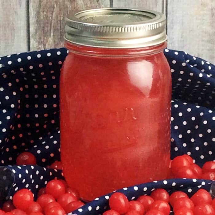 Sour cherry moonshine -- a sweet, puckering homemade moonshine made from infusing Everclear, cherry vodka, and sour cherry candies.