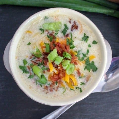 This quick and easy instant pot potato soup recipe put a warm and hearty meal on the table in under an hour that the entire family will love.