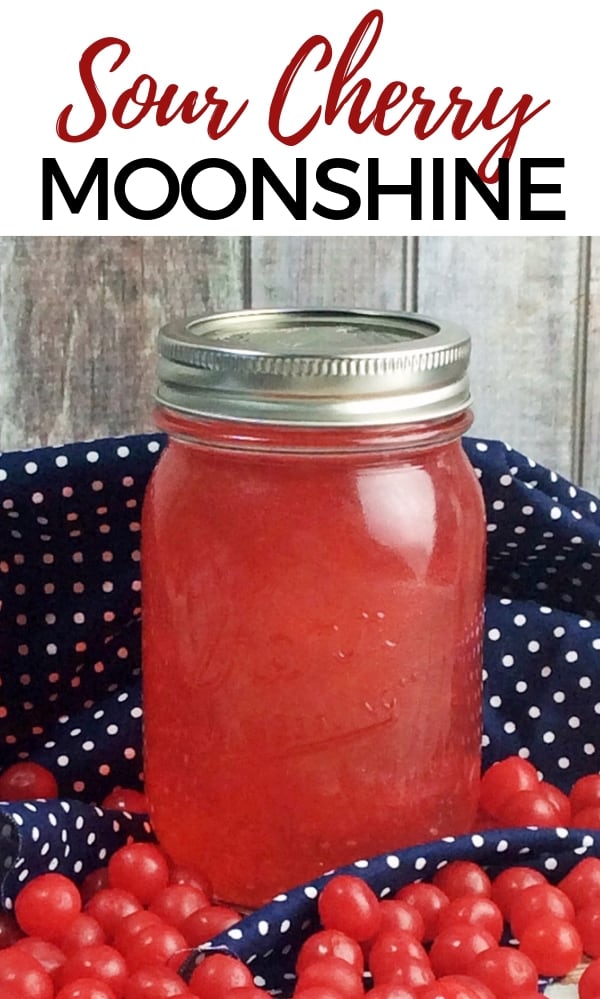 Sour cherry moonshine -- a sweet, puckering homemade moonshine made from infusing Everclear, cherry vodka, and sour cherry candies.