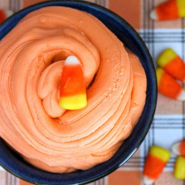 Celebrate Halloween with a batch of fun and taste-safe candy corn slime, made with actual candy corn!