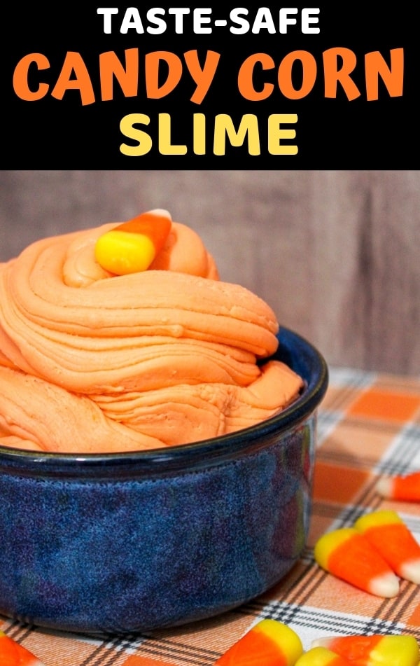 Celebrate Halloween with a batch of fun and taste-safe candy corn slime, made with actual candy corn!