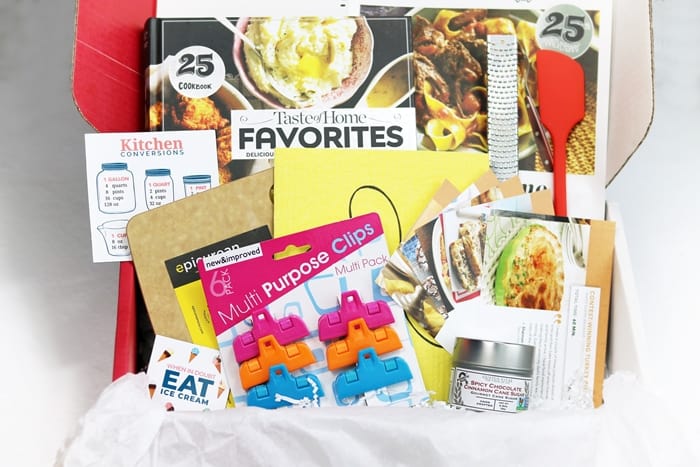 The Special Delivery box is packed with a variety of goodies hand selected from the Taste of Home test kitchen. Everything from spices and herbs to kitchen accessories are fair game for this quarterly subscription box.