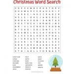 Free Christmas Word Search printable worksheet with 20 Christmas themed vocabulary words. Perfect for the classroom or as a fun Christmas activity at home.