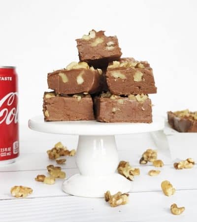Rich and chocolatey Coca-Cola® Fudge with Walnuts is made using real Coca-Cola®, giving it a great kick of Coca-Cola® taste.