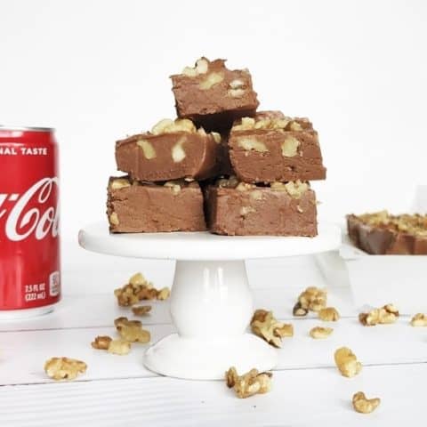 Rich and chocolatey Coca-Cola® Fudge with Walnuts is made using real Coca-Cola®, giving it a great kick of Coca-Cola® taste.