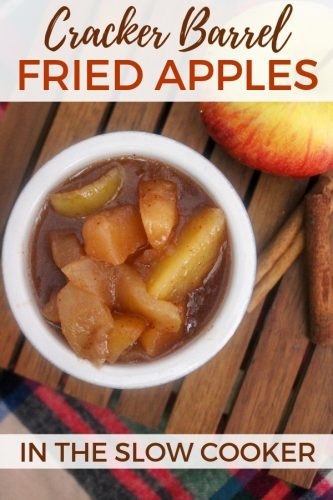 An absolutely delicious copycat Cracker Barrel fried apples recipe you can make right at home in your slow cooker.
