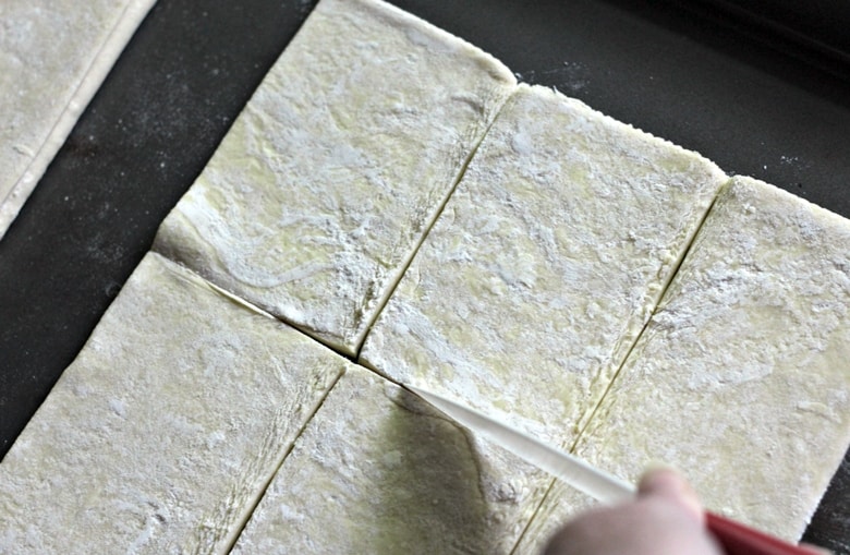 Cut puff pastry into 12
