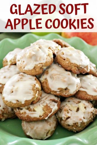Glazed soft apple cookies