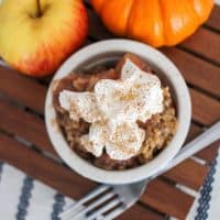 An easy apple pear crisp recipe made in the slow cooker. This warm and comforting Fall dessert is great on its own or served with vanilla ice cream. Yum!