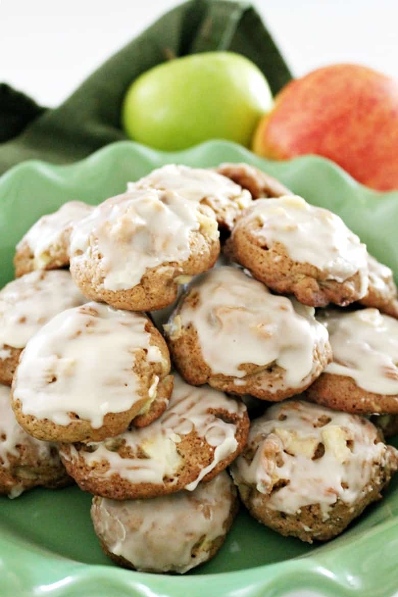 Soft Apple Cookies on Plate.