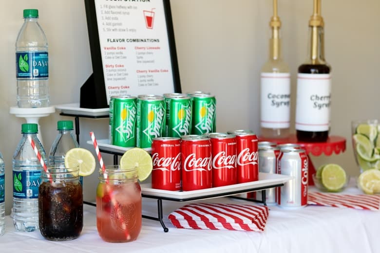 Easy DIY Holiday Drink Station Soda Bar Tablescape