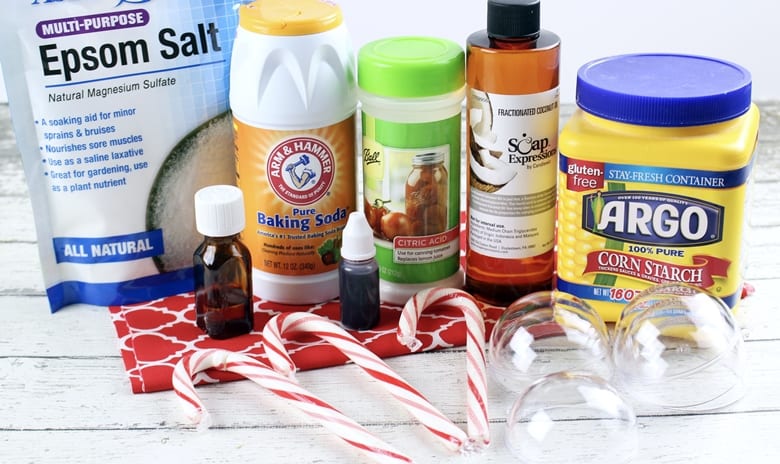 Peppermint Candy Cane Bath Bomb Ingredients