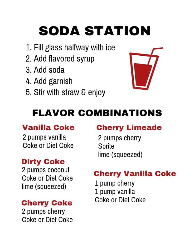 Printable Soda Station Sign for Party