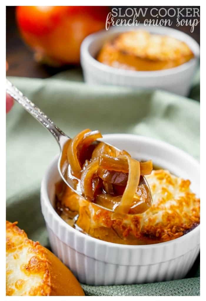 Slow Cooker French Onion Soup from The Love Nerds