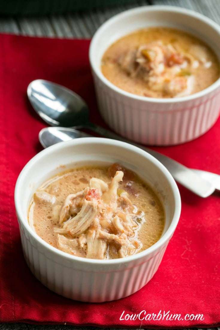 Mexican Low Carb Crockpot Chicken Soup from Low Carb Yum