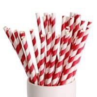 Red Striped Paper Straws