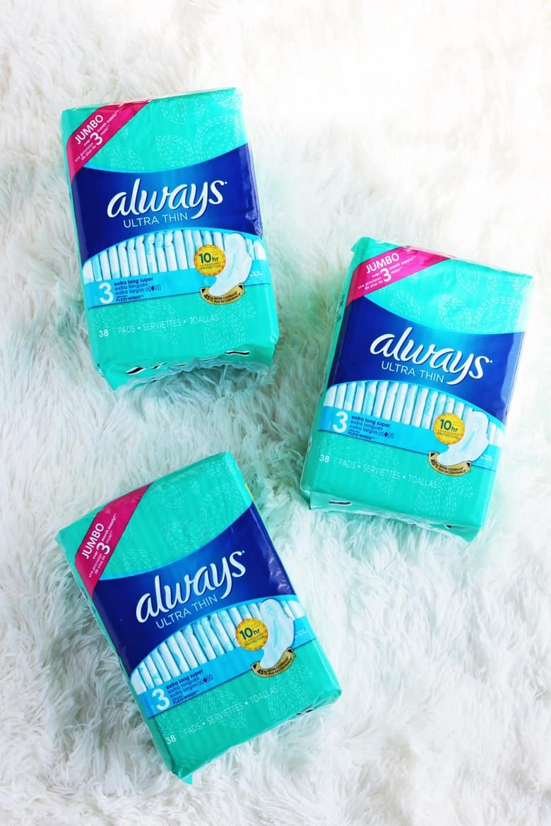 3 packs of Always Ultra Thin Pads