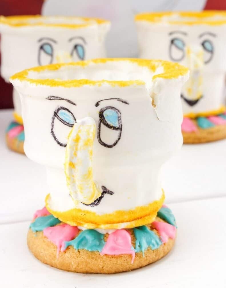Edible craft designed to look like Chip the Teacup from Beauty and the Beast.