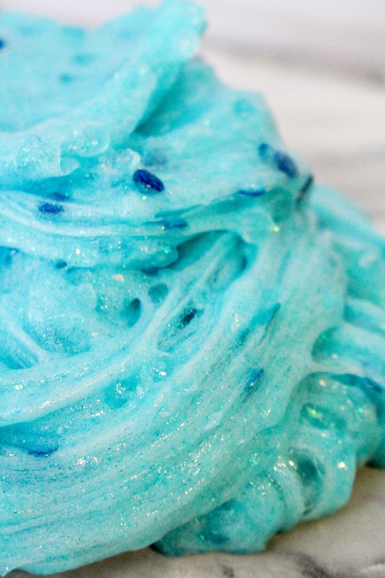 Close-up of Else slime on marble table