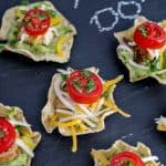 Tasty chicken nacho bites are a quick and easy finger food for parties or game day snacking.