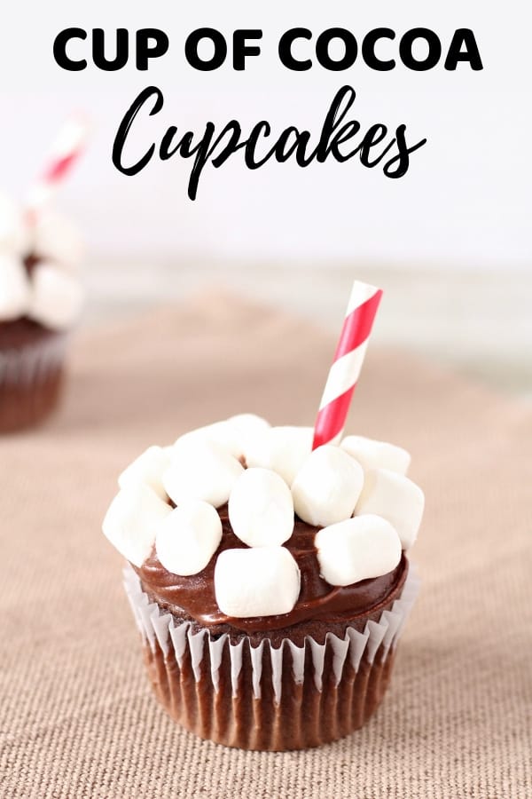 Turn a boxed Devil's Food Cake Mix, store bought icing, and mini marshmallows into fun hot chocolate cupcakes with this easy recipe.