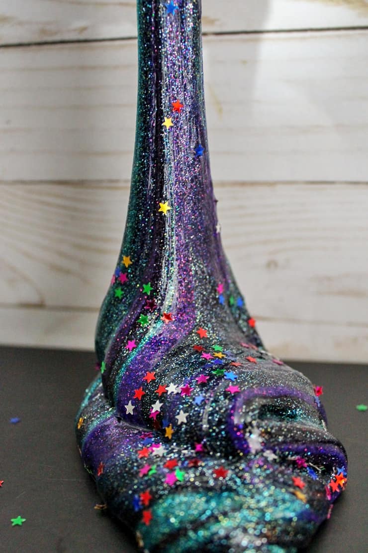 galaxy slime with star glitter