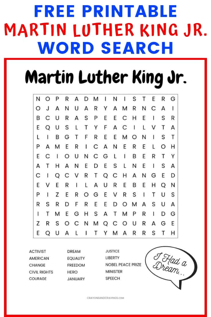 martin luther king jr worksheets i have a dream