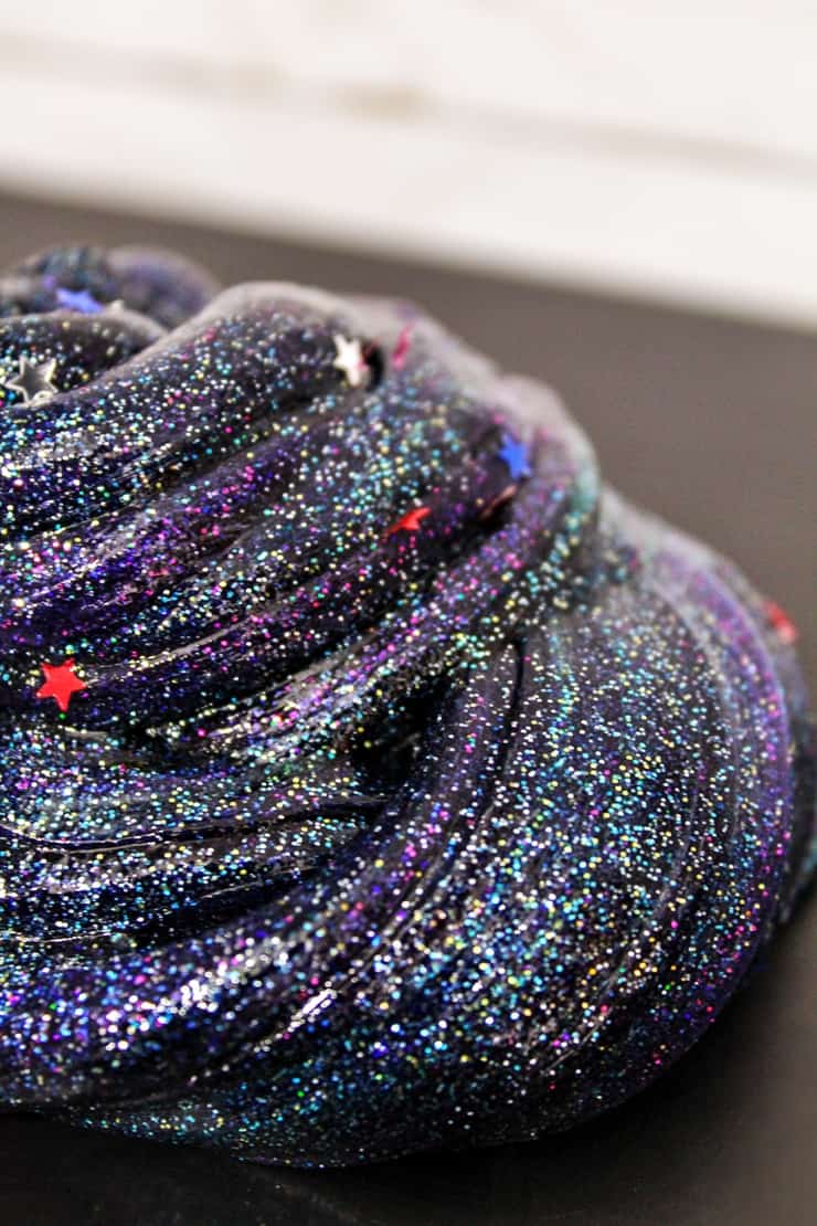 galaxy slime with star glitter