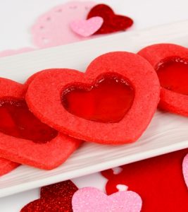 Valentine’s Day Heart-Shaped Stained Glass Cookies