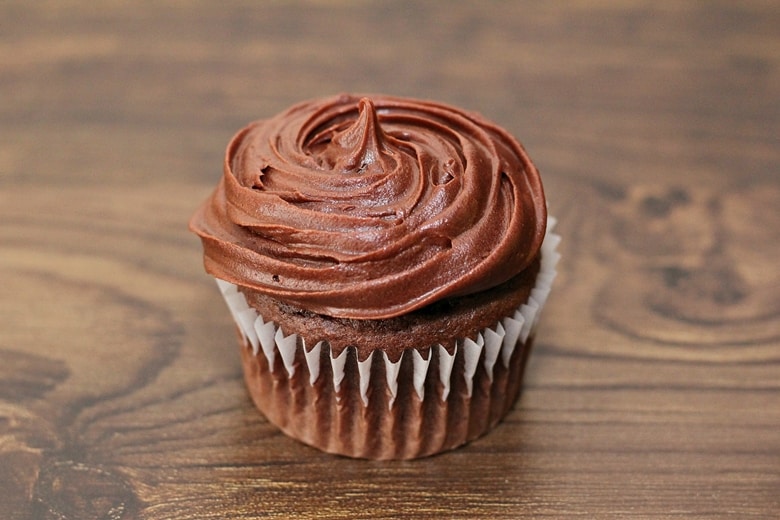 Chocolate cupcake with chocolate icing 