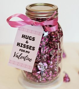Hugs & Kisses Valentine’s Day Mason Jar Gift
