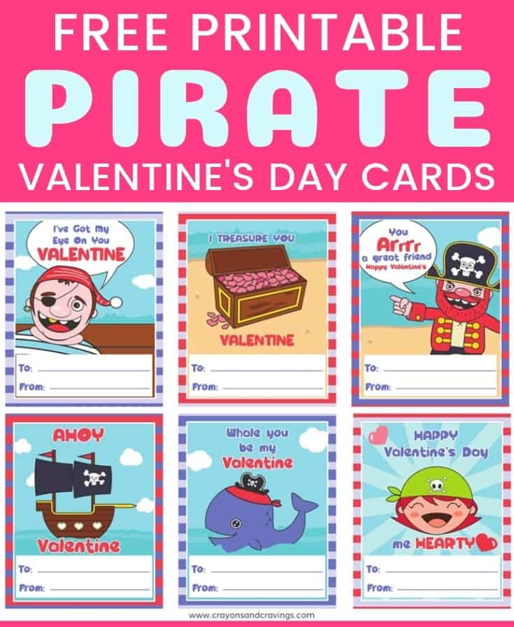 These free pirate valentines printables are packed with funny pirate puns and are sure to make great last minute Valentines for the kids class.