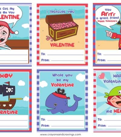These free pirate valentines printables are packed with funny pirate puns and are sure to make great last minute Valentines for the kids class.