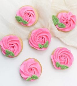 Easy Decorated Rose Cookies