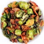 Brussel sprouts with bacon and balsamic reduction makes a delicious and easy side dish. These are seriously the best brussel sprouts ever.