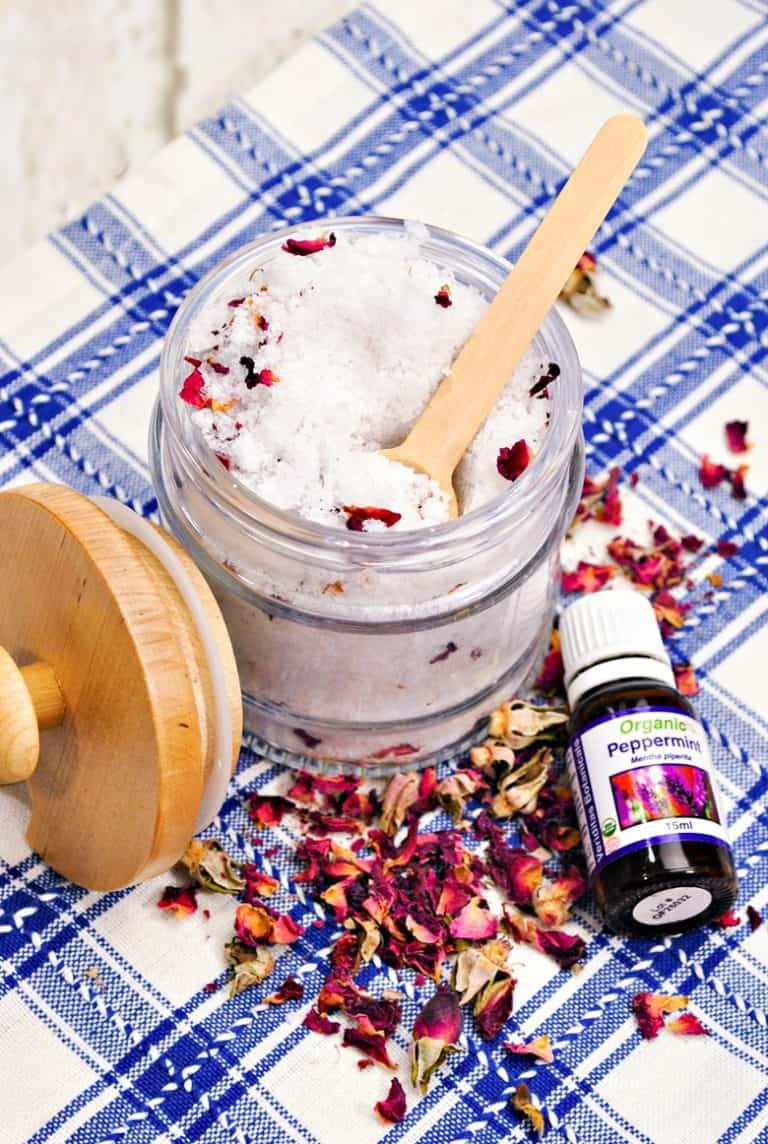 DIY Rose Petal Bath Salts {Just 5 Ingredients!}